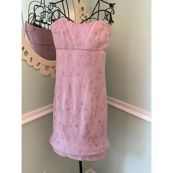 Vintage Y2K Dress Womens O Pink Midi Fairycore Coquette Romantic  Strapless - Picture 1 of 6